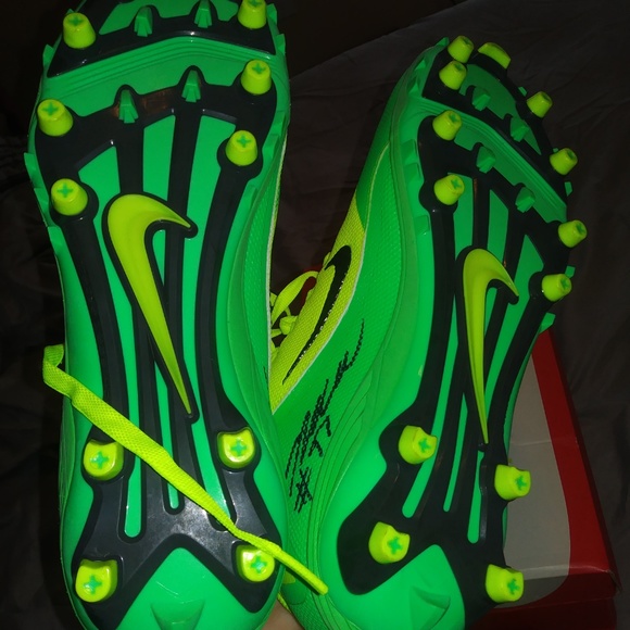 NFL Combine Cleats Autographed and Gloves